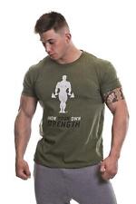 Golds Gym Premium Crew Neck T-Shirt Army Herren Fitness Olive Größe S-XXL