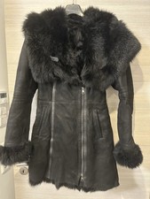 Lammfelljacke schwarz fällt - lammfelljacke, schwarz,