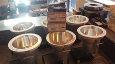 6x ERCO Downlight Einbau-Deckenleuchte silber mit weißem Rand Einbaulampe Sparla
