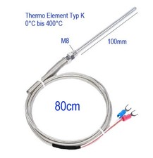 0°C bis 400°C Thermo Element Typ K Thermoelemet Temperaturfühler 100mm