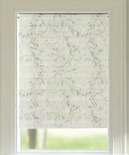 Klemmfix Doppelrollo Duo Rollo grau Bambusblätter ab 40 cm Klemmrollo 