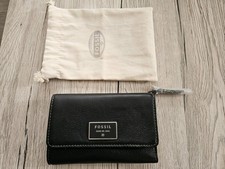 FOSSIL Damen Geldbörse Geldbeutel Schwarz Leder NAGELNEU