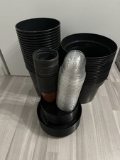 90 x Pflanztopf 10/7/0,5 L schwarz Blumentopf Pflanzgefäß + Untersetzer