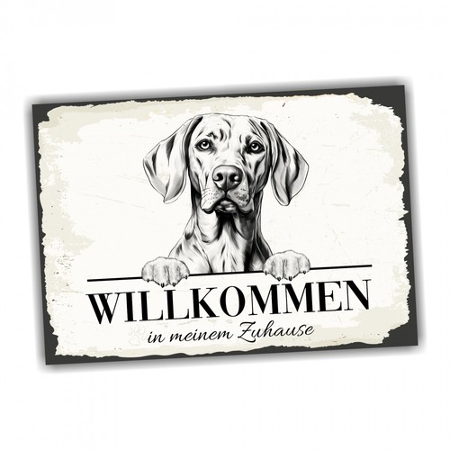 Hundeschild willkommen zuhause - hundeschild,