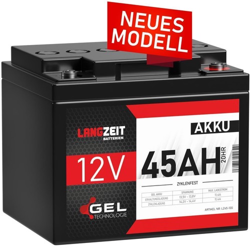 Gel akku 12v 45ah - gel,
