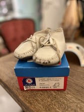 Schuhe Lauflernschuhe Elefanten El Chico,Weiß Leder Uralt Kellerfund  Baby antik