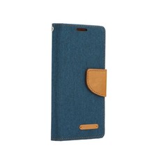 FÜR SAMSUNG GALAXY A22 4G - CANVAS Book Buch Form Handytasche Hülle DUNKEL BLAU