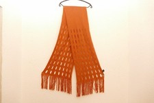 312---RÖCKL SCHAL NEU ORANGE MIT DURCHBRUCHMUSTER 50% MERINO 50% ACRYL