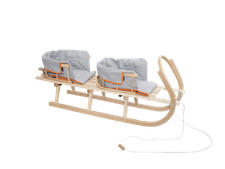 Holzschlitten groß Zweier Duo