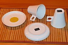 Dolce Gusto Tassen mit Untertasse weiss gelb, 6 teilig