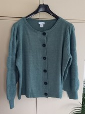 Schöne weiche Strickjacke Damen Gr. 52 salbeifarben - ungetragen