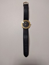 Noblia, Damenuhr,schwarz/vergoldet, gebraucht,gut, 33 mm, sehr flach, Saphirglas