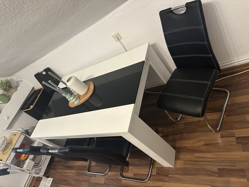 Esstisch mit glasplatte und - mit, 4