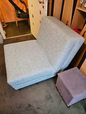 Schlafsessel einfach klappbar, neuwertig, graublau, Liegefläche 85/200 cm