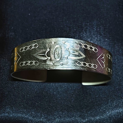 Vintage armreif cuff - cuff, neusilber