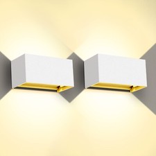 2 Stück Wandlampe Würfel 20W LED Wand Leuchte Lampe IP65 Wasserdicht 3000K