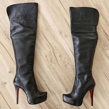 Fuss Stiefel Gr. 38 Lederstiefel Overkneestiefel Plateaustiefel High Heels