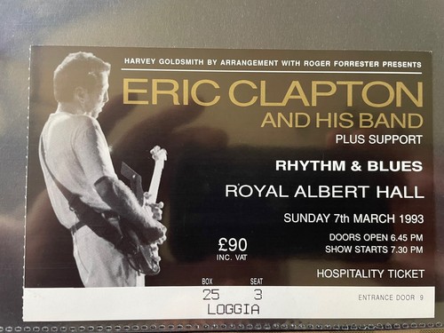 Eric clapton ticket - ticket, 1993