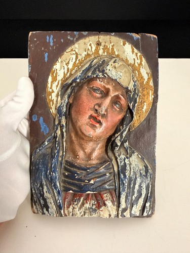 Antikes madonna holzrelief - antikes,
