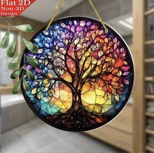 Sonnenfänger 2D Baum Lebensbaum buntes Herbstlaub Herbst Fensterbild Acryl 20cm 