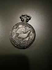 Taschenuhr GENÈVE – Jagdmotiv – 17 Jewels – Handaufzug – silberfarben – Vintage