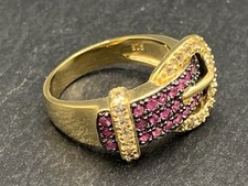 Rubin Ring  Rubin & Topas  925er Silber  Gr. 54