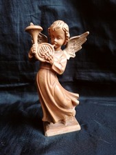 Engel mit Horn Holz Handgeschnitzt 16cm