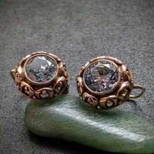 Jugendstil Ohrringe 8k 333 Gold blau Spinell alt antik c. 1920