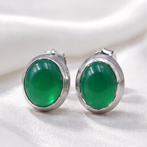 Jade ohrstecker silber 925 - jade,
