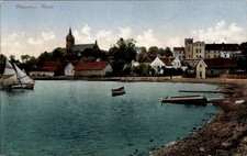 Ak Ryn Rhein in Masuren Ostpreußen, Masuren Rhein, Hafenansicht,... - 4875148