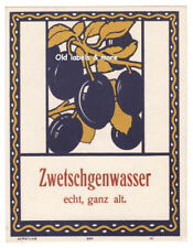 x0279 ZWETSCHGENWASSER Schnaps Etikett liquor label etiquette alcool  - GERSTUNG