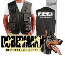 Weste Hundesport DOBERMANN Outdoor Stickerei Druck  by Siviwonder +Text bis 3XL