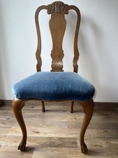 ?Echtholz Esszimmerstühle in gutem Zustand Holz/Samt Antik Top 1a Max 12 St.