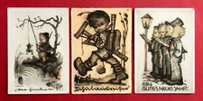 3 x Künstler AK von HUMMEL 1939/40 Kinder angeln, Schule, Neujahr ( 83738
