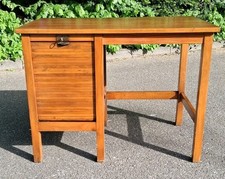 Vintage kleiner Schreibtisch mit Rolladen Bauhaus Artdeco Rolladenschrank