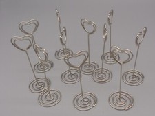  Tischkartenhalter (12)  "Herz" Klemmhalter Edelstahl 8,5 cm x (D) 3 cm neu