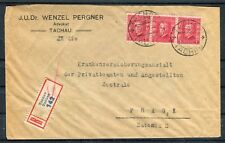 Einschreiben Tschechoslowakei 1 Koruna MeF Tachau-Prag - b4293