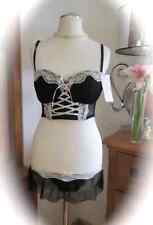 °H&M° 3 teilig Push up BH Corsage 80B + String + Panty Spitze transparent 34 NEU