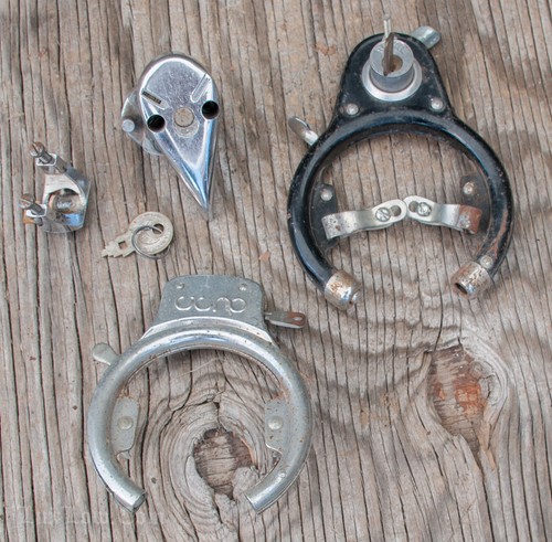 Vintage bike wheel locks - bike,