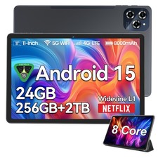2025 Neu Tablet Android 15 24GB RAM+256GB 8000mAh 11 Zoll 4G LTE 2SIM Wi-Fi IPS