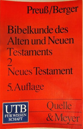 Bibelkunde des alten und - bibelkunde,