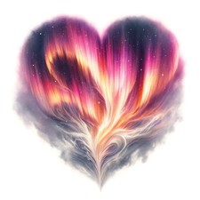 Aquarell Aurora Herz 9x9 cm