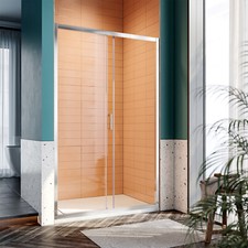 Duschabtrennung Schiebetür Nischentür Duschkabine ESG Glas 100-120x185cm Dusche