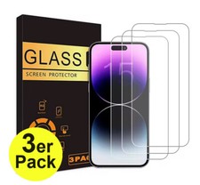 3x Echt Glas für iPhone 16 15 14 13 12 Pro Max  Panzerfolie Schutz Dispalyschutz