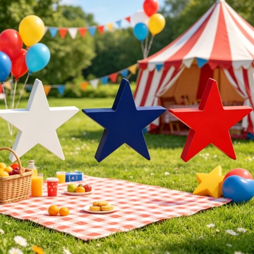 Patriotisches holzstern set - patriotisches,