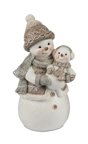 Schneemann mit kind - deko, figur