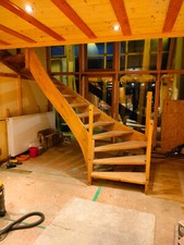 Massivholztreppe Eiche geölt, halb gewendelt, Top Zustand NP 7.360 €