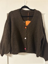 Strickjacke Kurz Braun/rosa