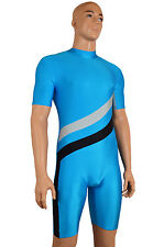 Herren Voltigieranzug Ganzanzug "Emmi" dreifarbig türkis-silber-schwarz