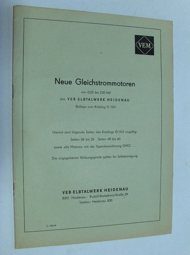 Vem datenblatt 1966 neue - vem,